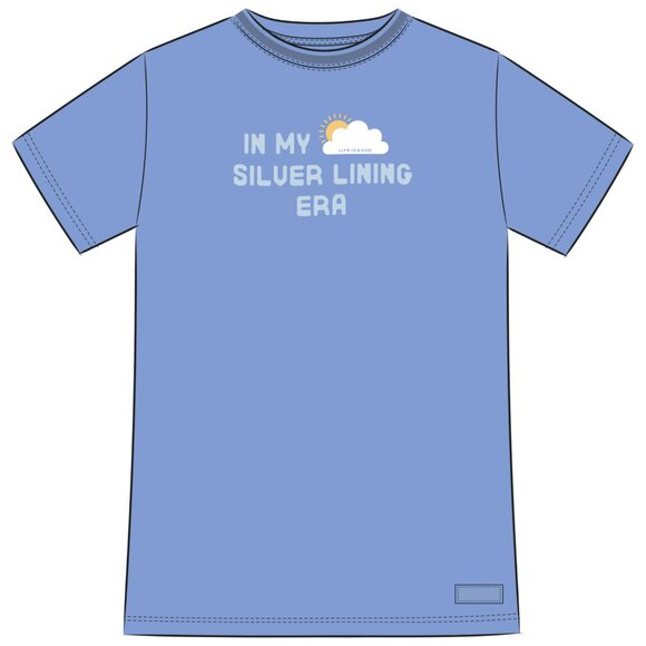 NWT Life Is Good “In My Silver Lining Era” Tee – Blue Optimistic Graphic Top - Picture 3 of 3